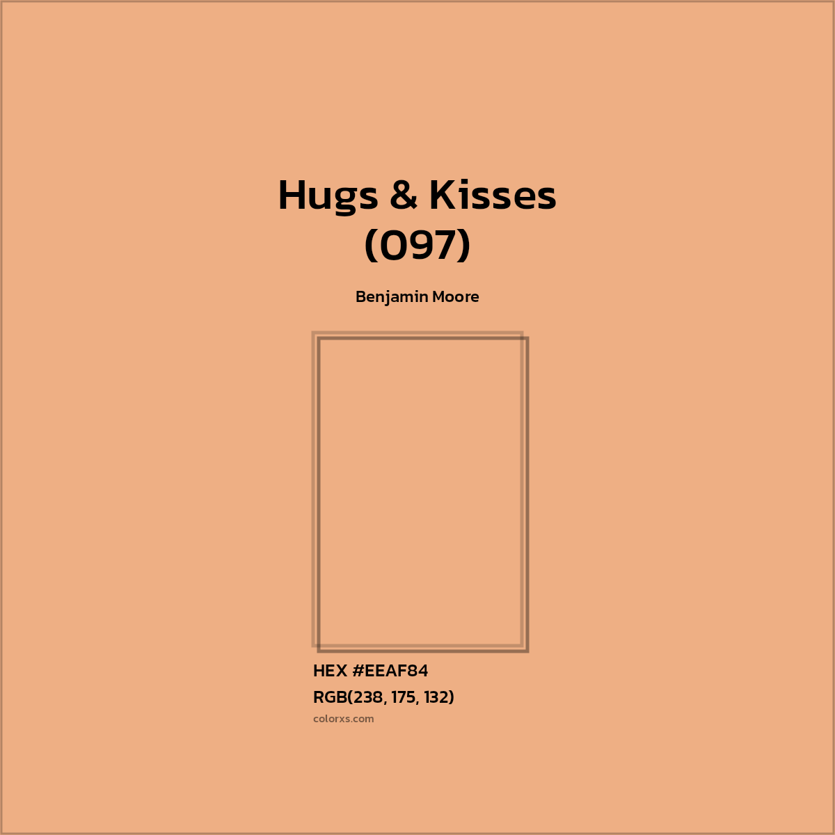 #EEAF84 Hugs & Kisses (097) Paint Benjamin Moore - Color codes and meaning | Matching colors and paints
