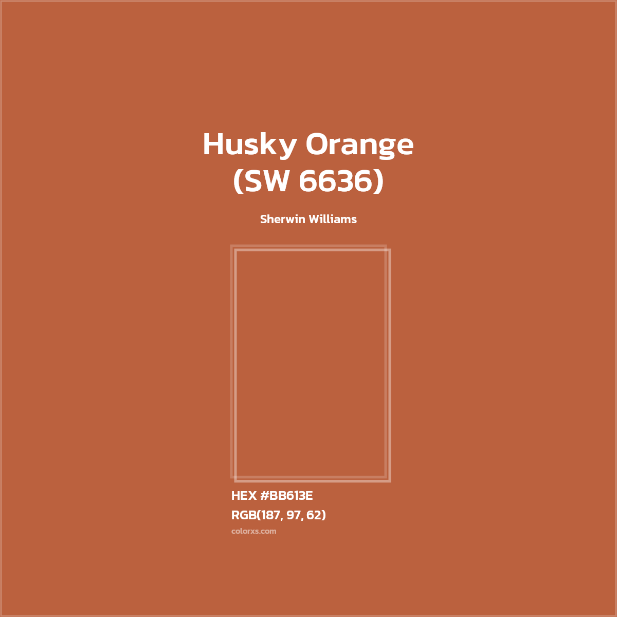 #BB613E Husky Orange (SW 6636) Paint Sherwin Williams - Color codes and meaning | Matching colors and paints