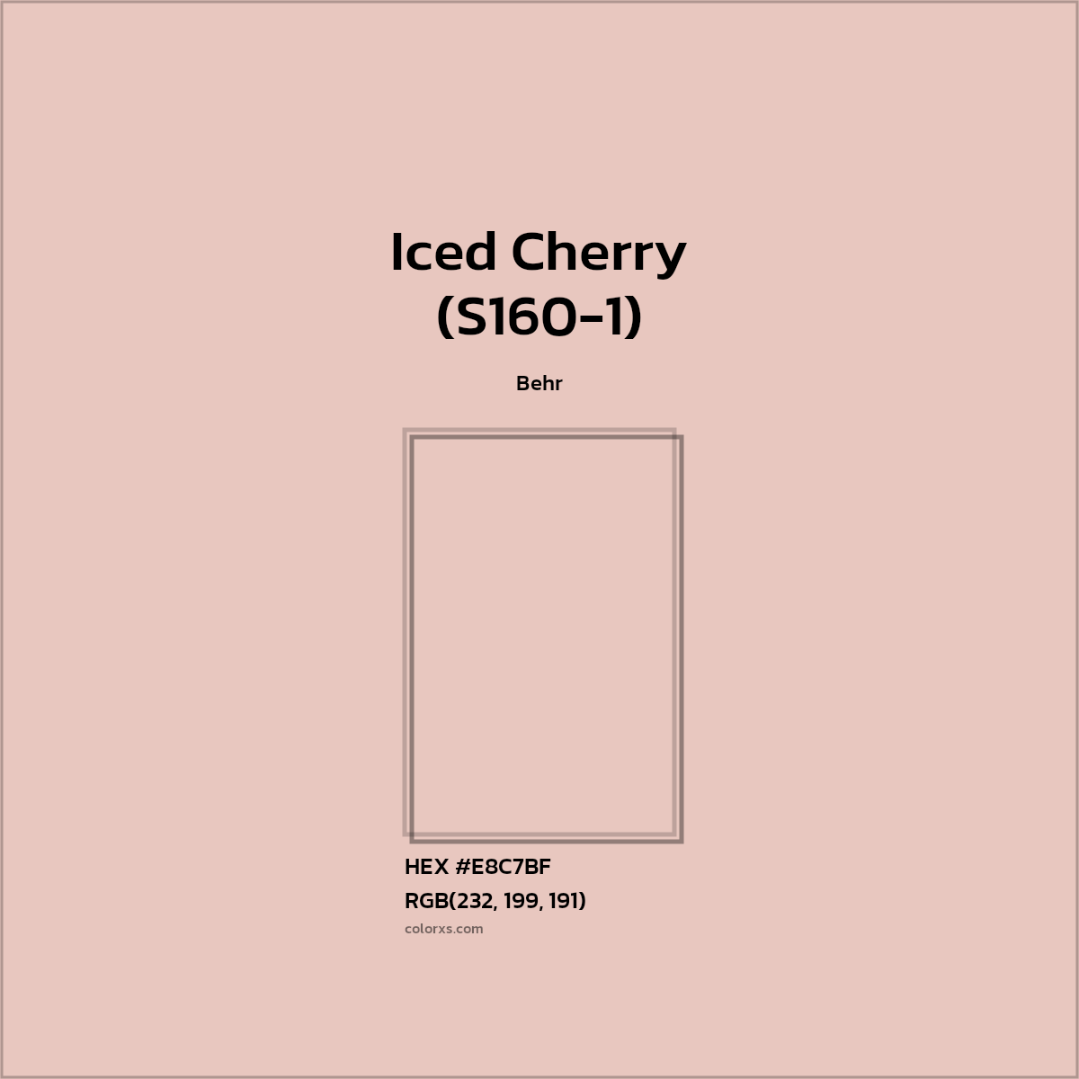 #E8C7BF Iced Cherry (S160-1) Paint Behr - Color codes and meaning | Matching colors and paints