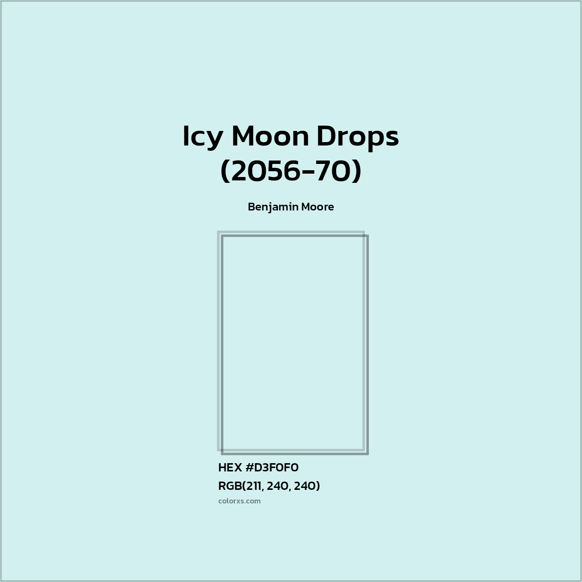 #D3F0F0 Icy Moon Drops (2056-70) Paint Benjamin Moore - Color codes and meaning | Matching colors and paints