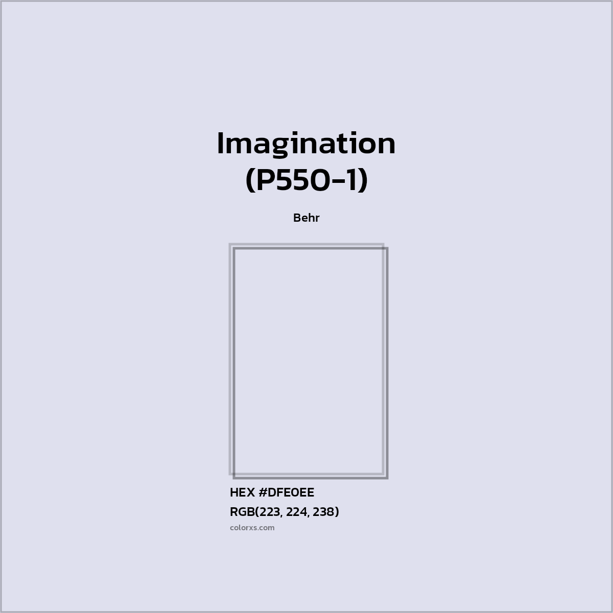 #DFE0EE Imagination (P550-1) Paint Behr - Color codes and meaning | Matching colors and paints