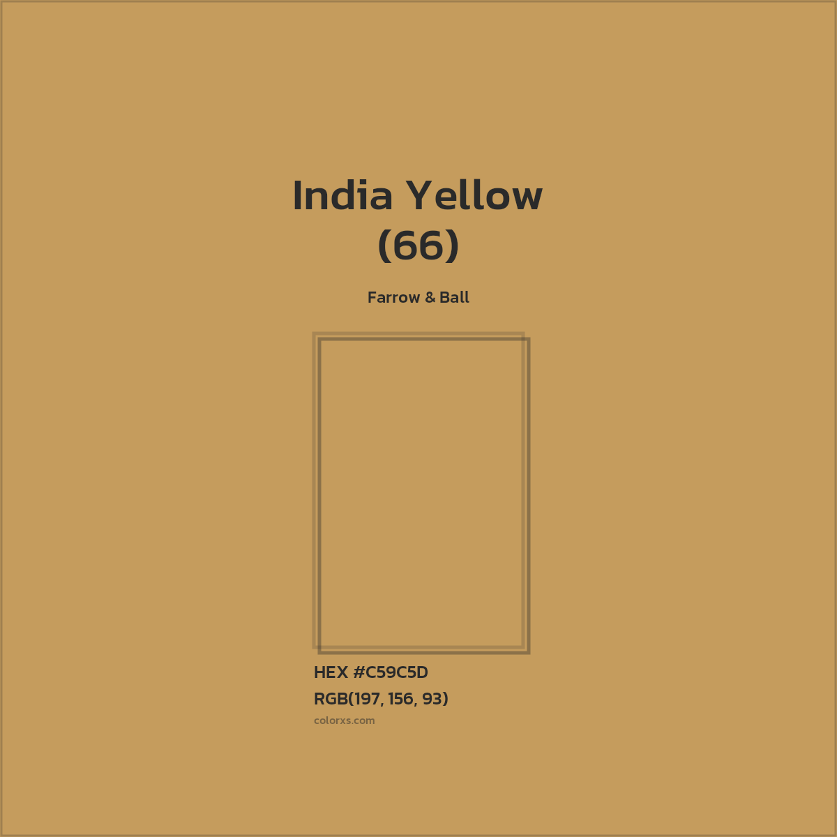 #C59C5D India Yellow (66) Paint Farrow & Ball - Color codes and meaning | Matching colors and paints