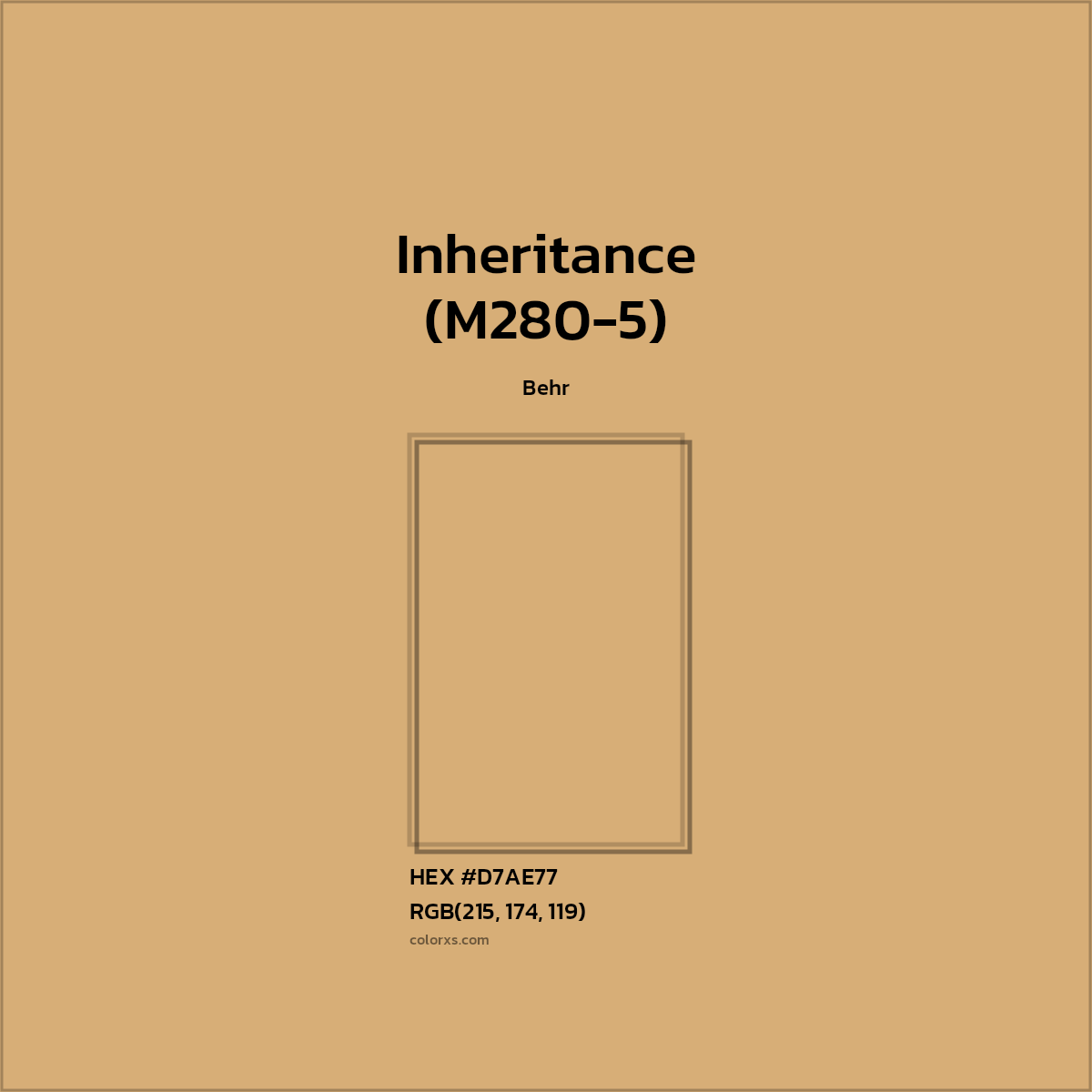 #D7AE77 Inheritance (M280-5) Paint Behr - Color codes and meaning | Matching colors and paints