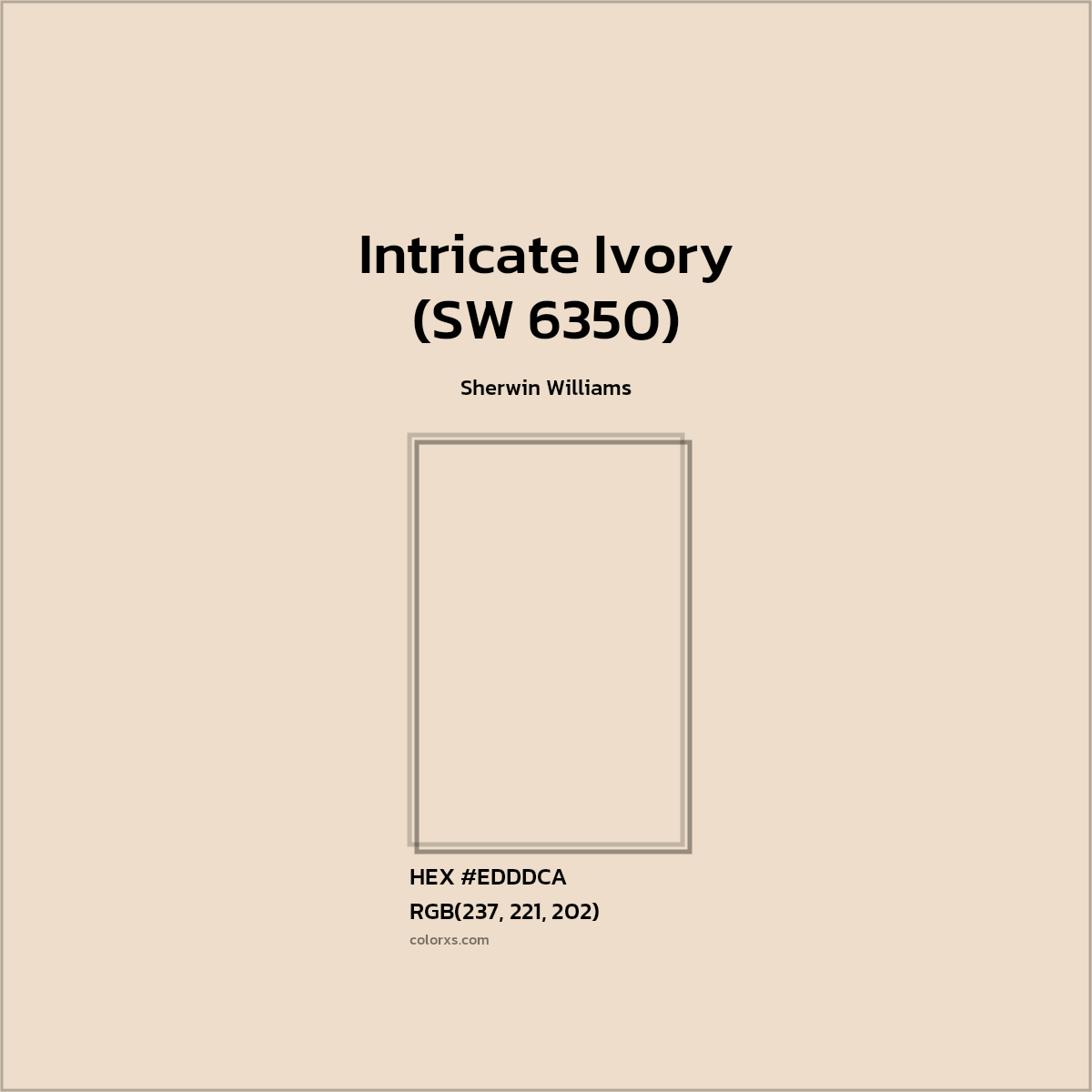 #EDDDCA Intricate Ivory (SW 6350) Paint Sherwin Williams - Color codes and meaning | Matching colors and paints