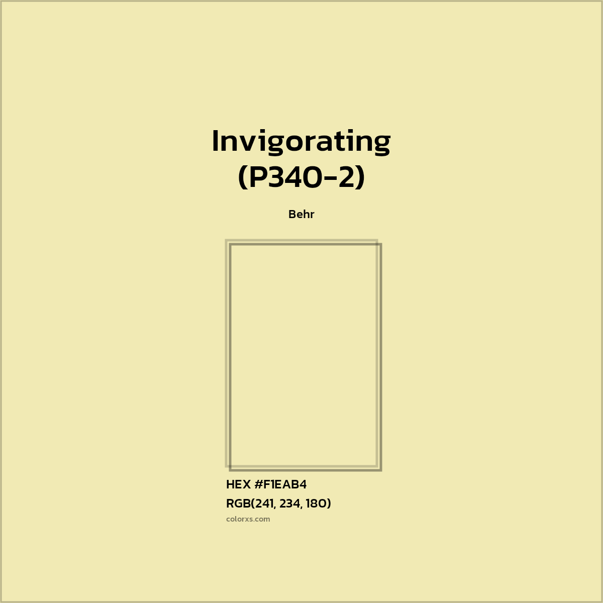 #F1EAB4 Invigorating (P340-2) Paint Behr - Color codes and meaning | Matching colors and paints
