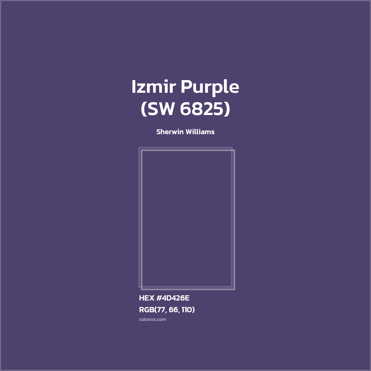 #4D426E Izmir Purple (SW 6825) Paint Sherwin Williams - Color codes and meaning | Matching colors and paints