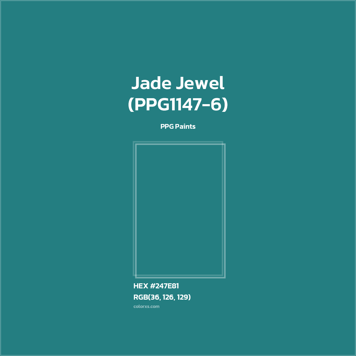 #247E81 Jade Jewel (PPG1147-6) Paint PPG Paints - Color codes and meaning | Matching colors and paints