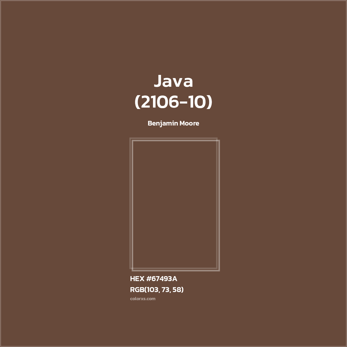 #67493A Java (2106-10) Paint Benjamin Moore - Color codes and meaning | Matching colors and paints
