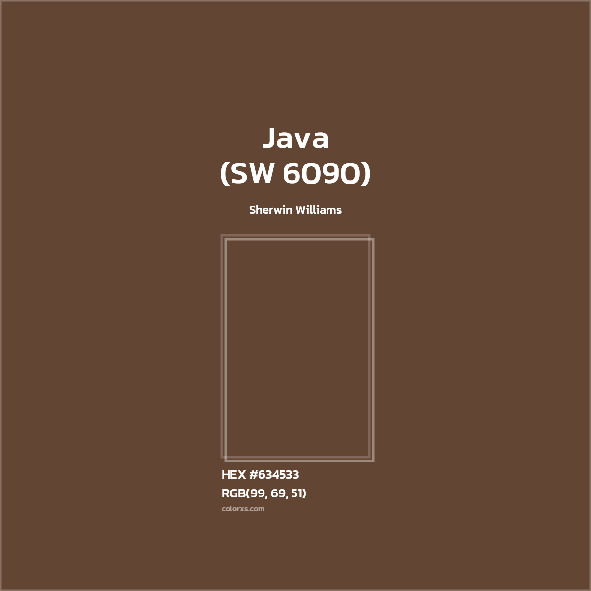 #634533 Java (SW 6090) Paint Sherwin Williams - Color codes and meaning | Matching colors and paints
