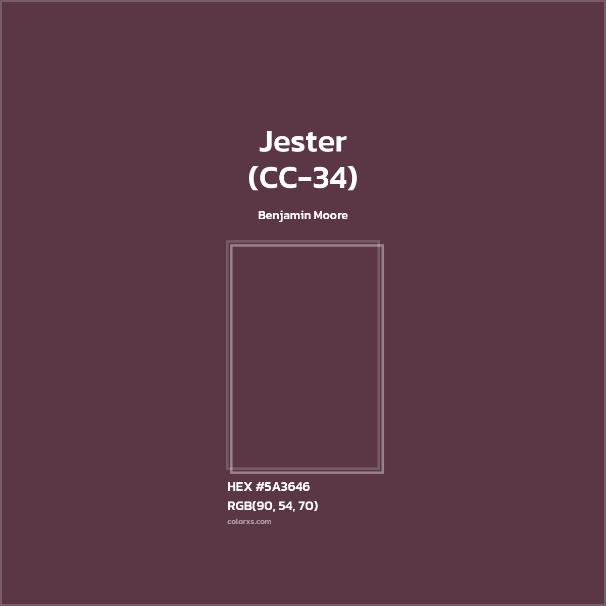 #5A3646 Jester (CC-34) Paint Benjamin Moore - Color codes and meaning | Matching colors and paints