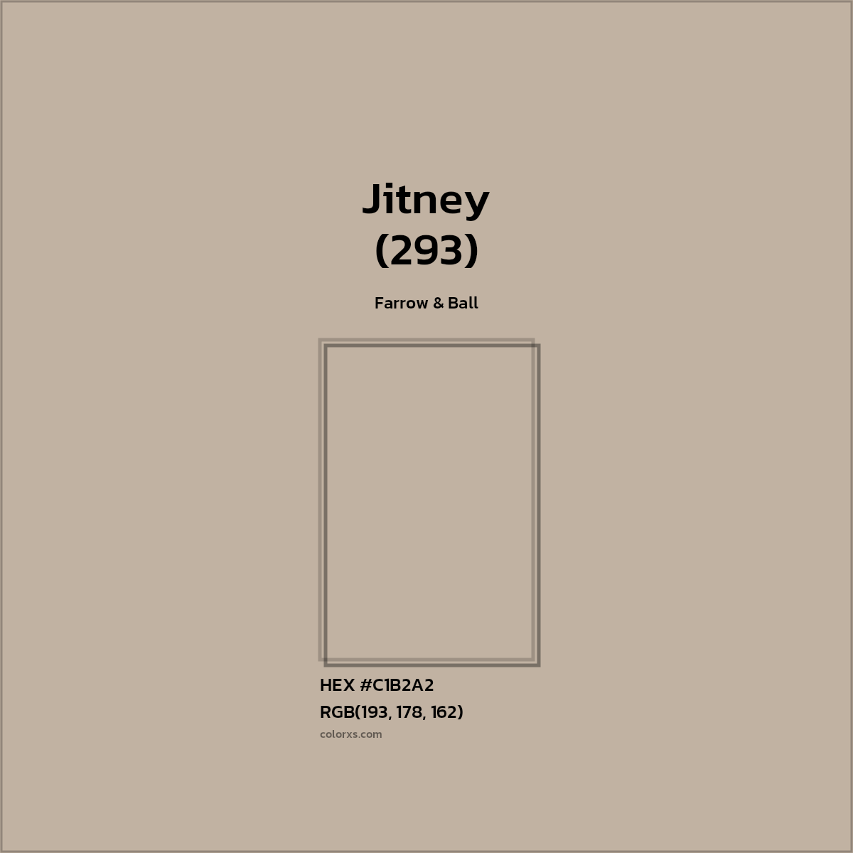 #C1B2A2 Jitney (293) Paint Farrow & Ball - Color codes and meaning | Matching colors and paints