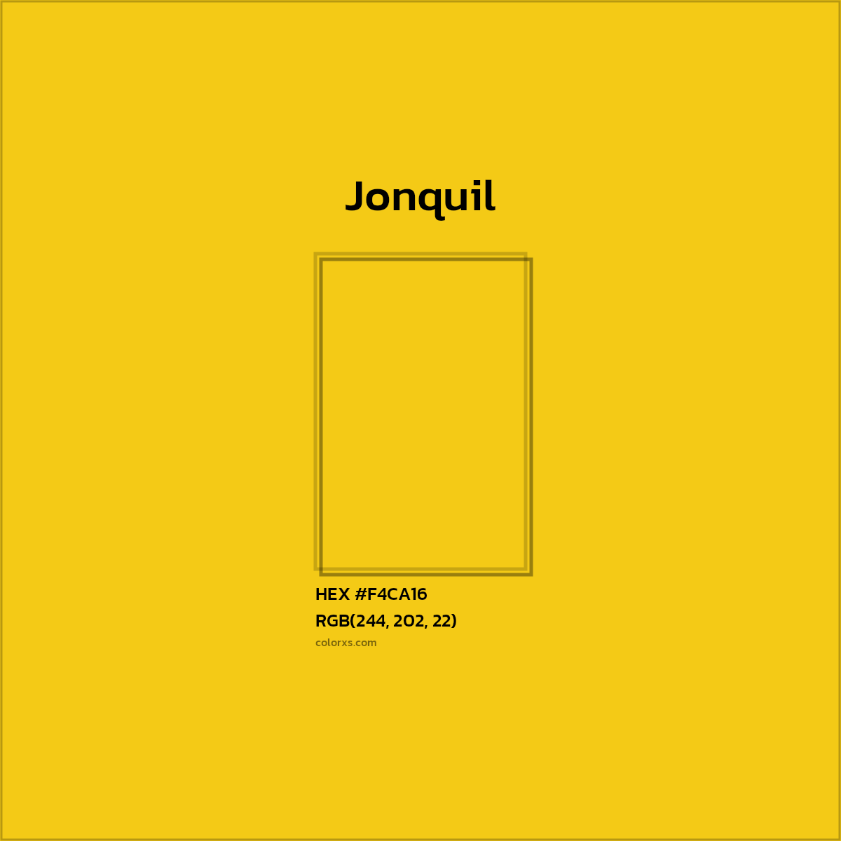 #F4CA16 Jonquil Color  - Color codes and meaning | Matching colors and paints