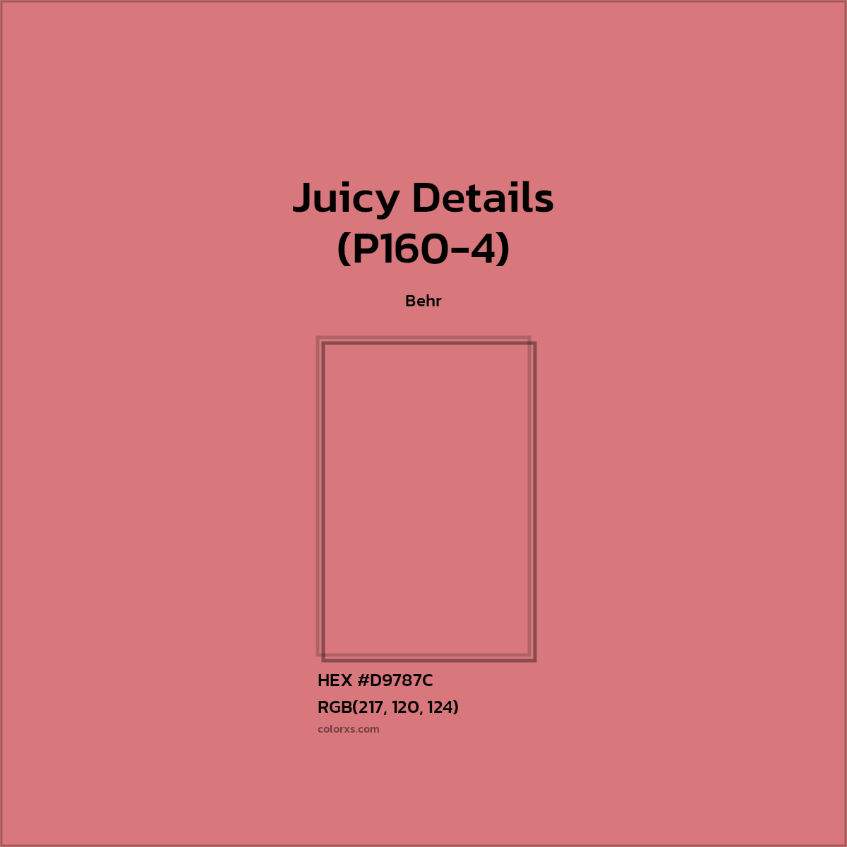#D9787C Juicy Details (P160-4) Paint Behr - Color codes and meaning | Matching colors and paints
