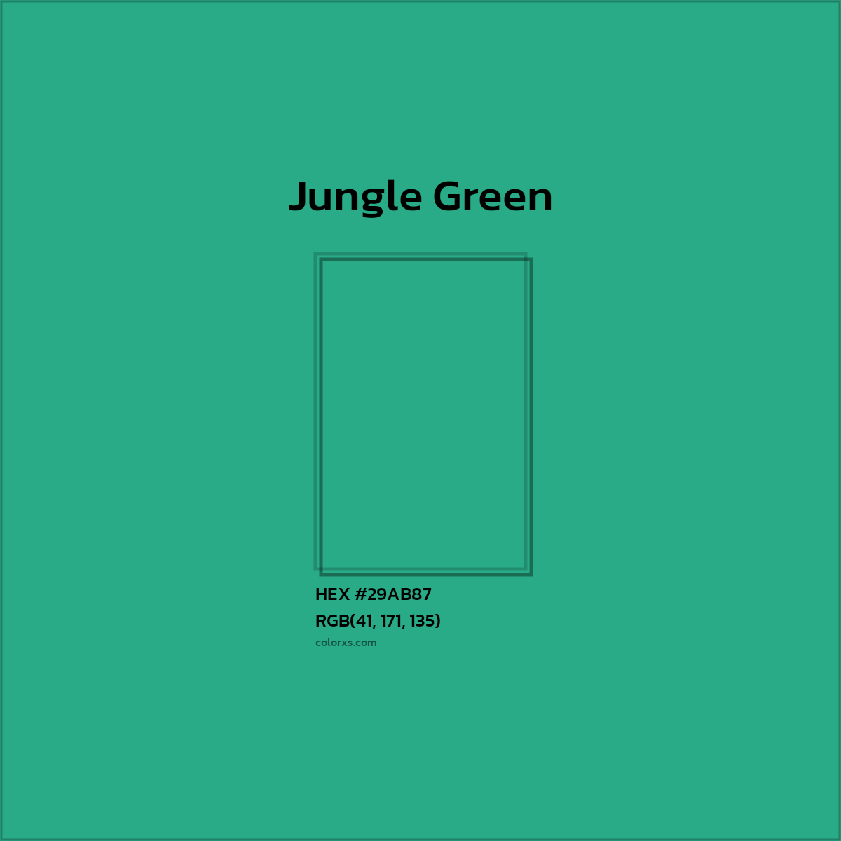 #29AB87 Jungle Green Color Crayola Crayons - Color codes and meaning | Matching colors and paints
