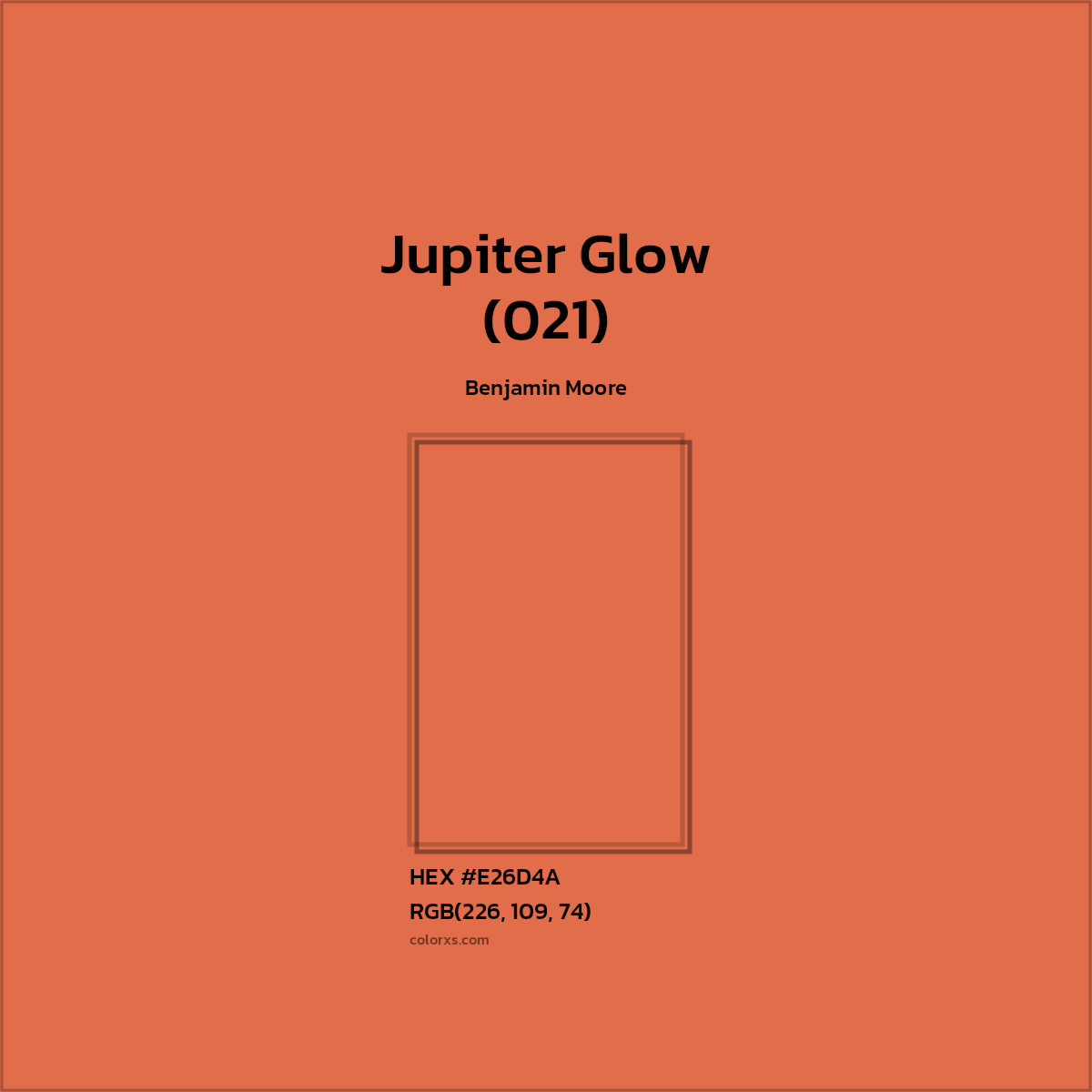 #E26D4A Jupiter Glow (021) Paint Benjamin Moore - Color codes and meaning | Matching colors and paints