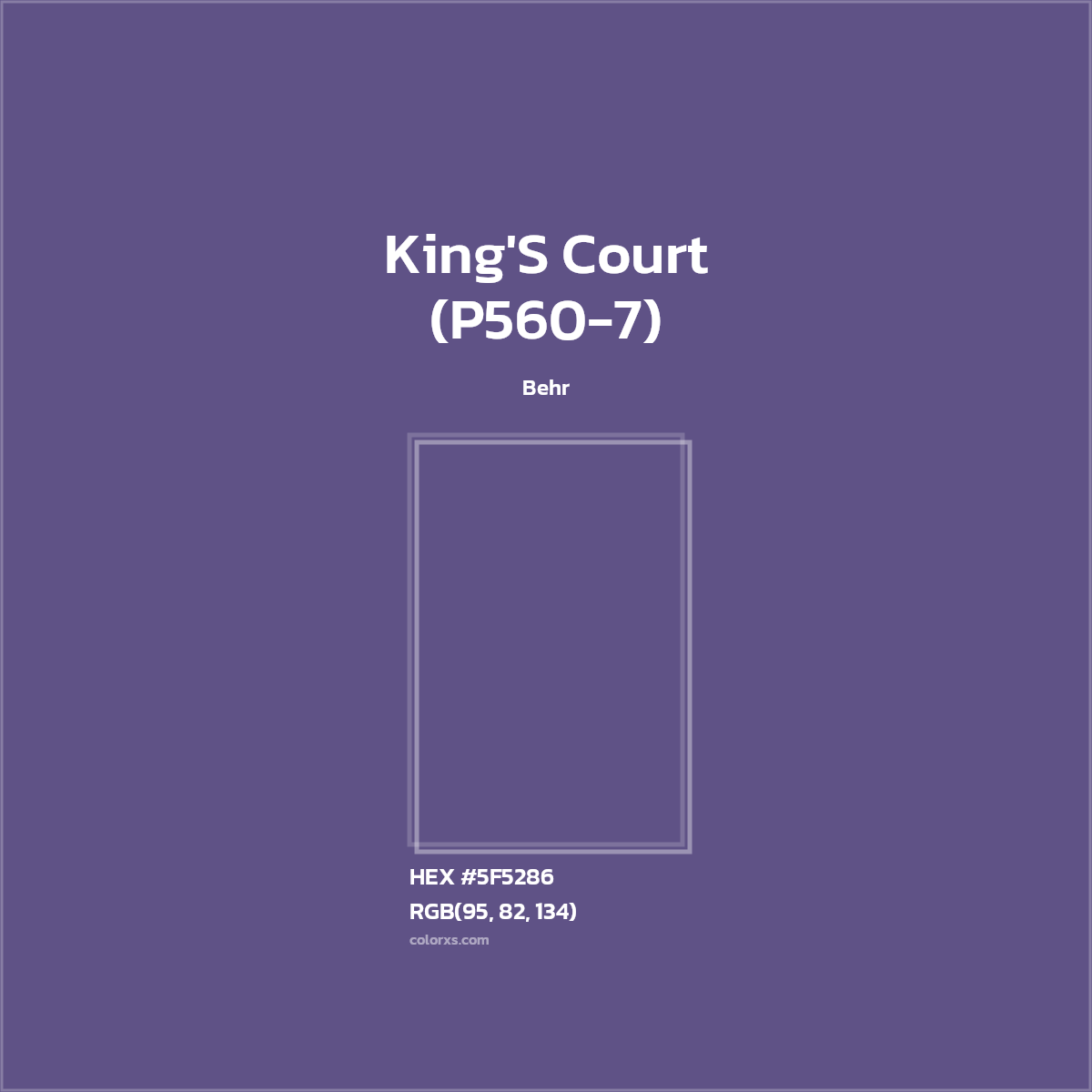 #5F5286 King'S Court (P560-7) Paint Behr - Color codes and meaning | Matching colors and paints