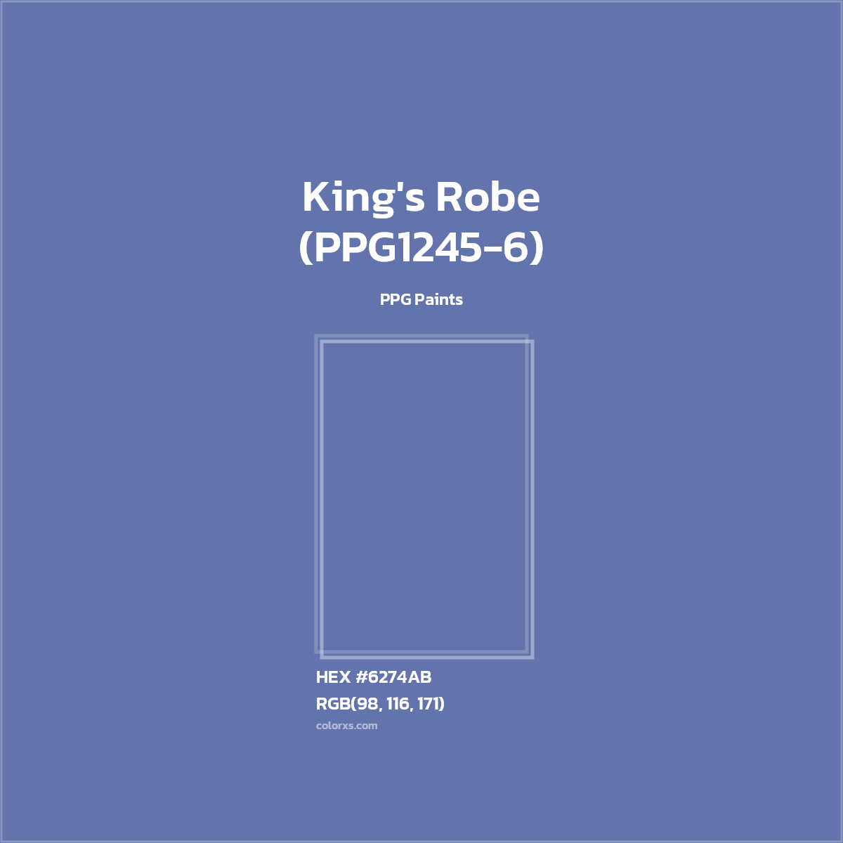 #6274AB King's Robe (PPG1245-6) Paint PPG Paints - Color codes and meaning | Matching colors and paints