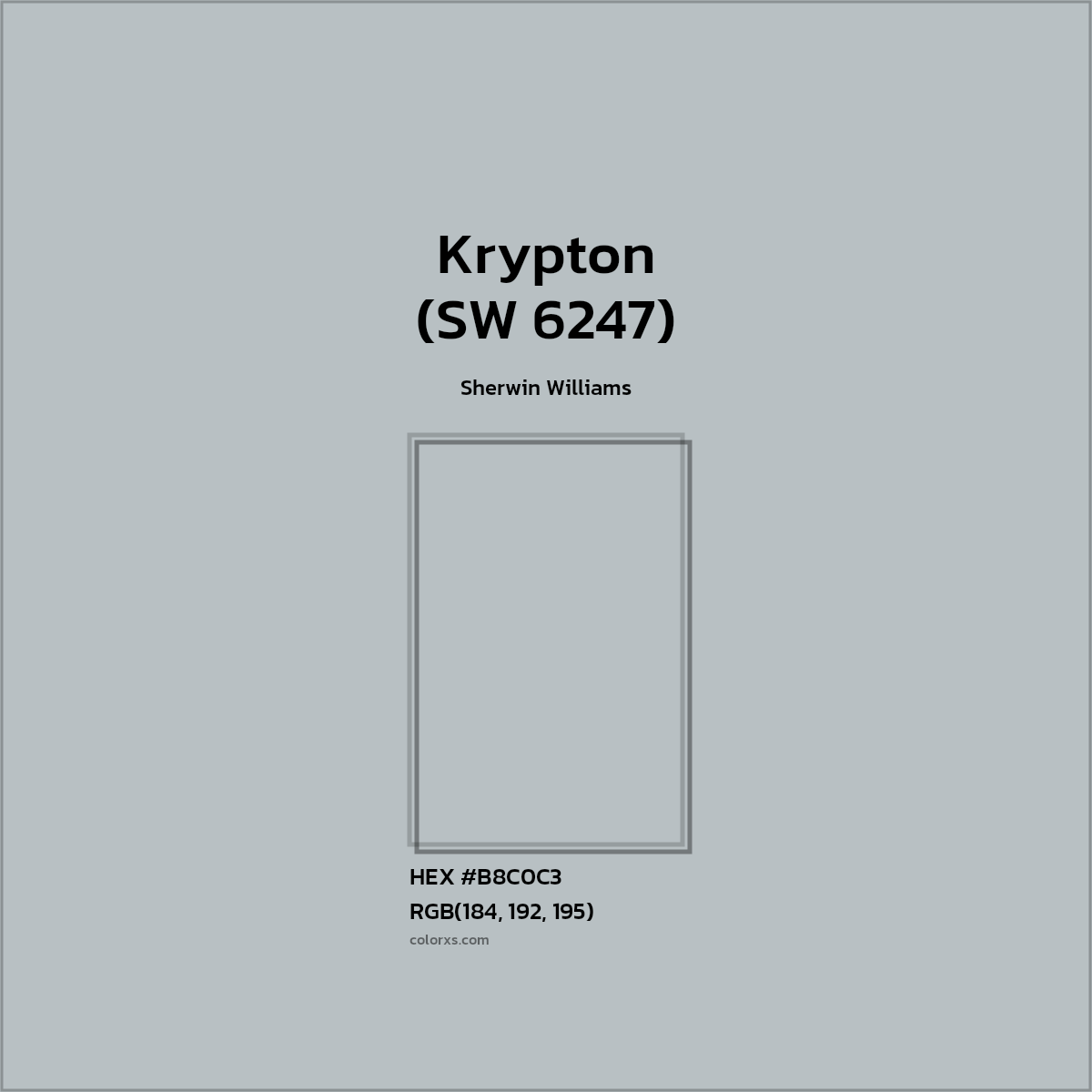 #B8C0C3 Krypton (SW 6247) Paint Sherwin Williams - Color codes and meaning | Matching colors and paints