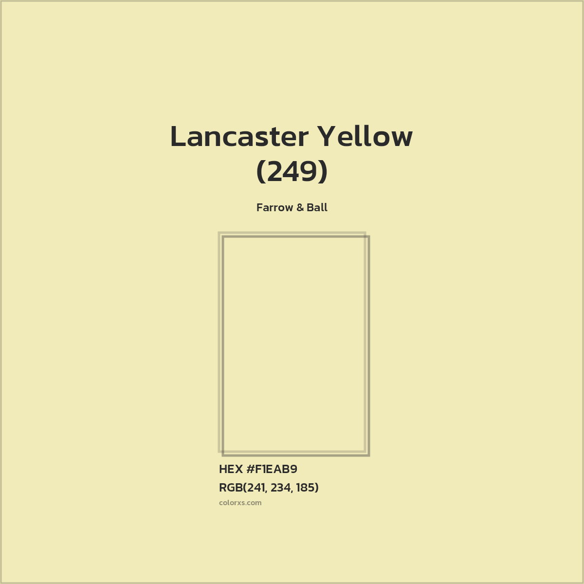 #F1EAB9 Lancaster Yellow (249) Paint Farrow & Ball - Color codes and meaning | Matching colors and paints