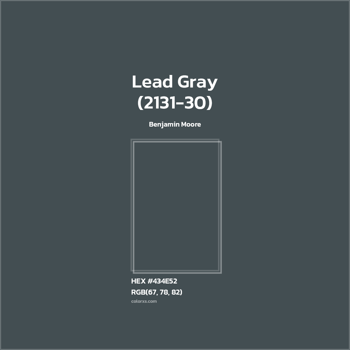 #434E52 Lead Gray (2131-30) Paint Benjamin Moore - Color codes and meaning | Matching colors and paints