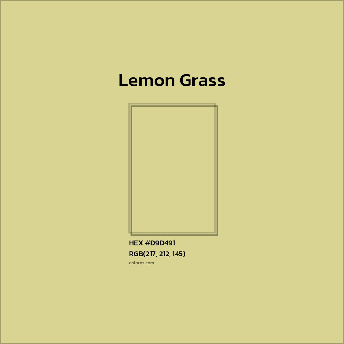 #D9D491 Lemon Grass Other  - Color codes and meaning | Matching colors and paints