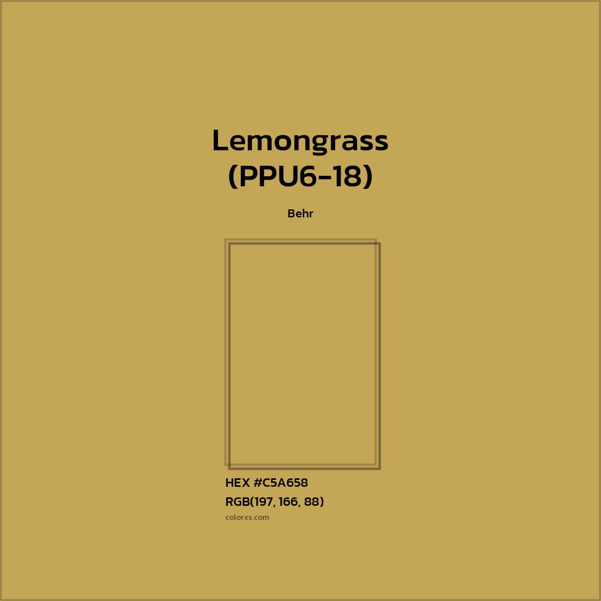 #C5A658 Lemongrass (PPU6-18) Paint Behr - Color codes and meaning | Matching colors and paints