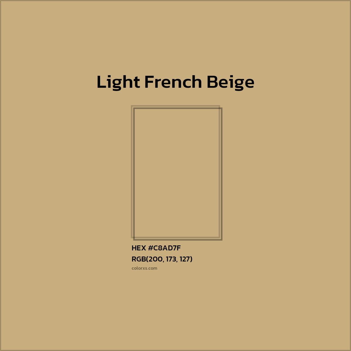 #C8AD7F Light French Beige Color  - Color codes and meaning | Matching colors and paints