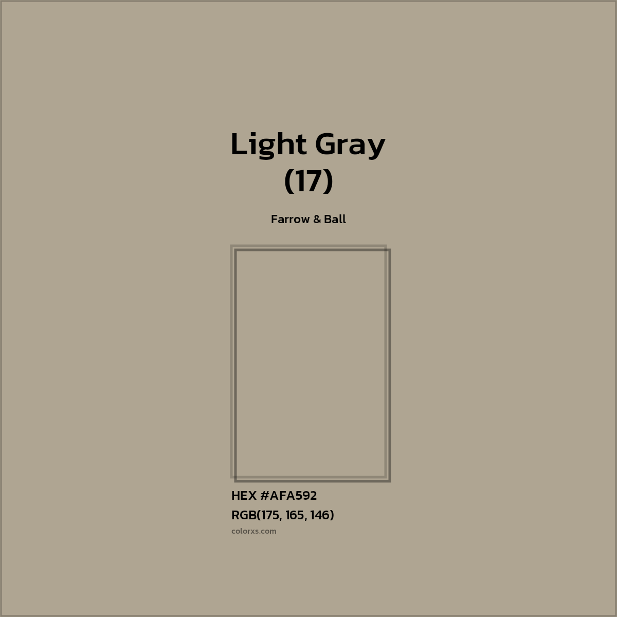 #AFA592 Light Gray (17) Paint Farrow & Ball - Color codes and meaning | Matching colors and paints