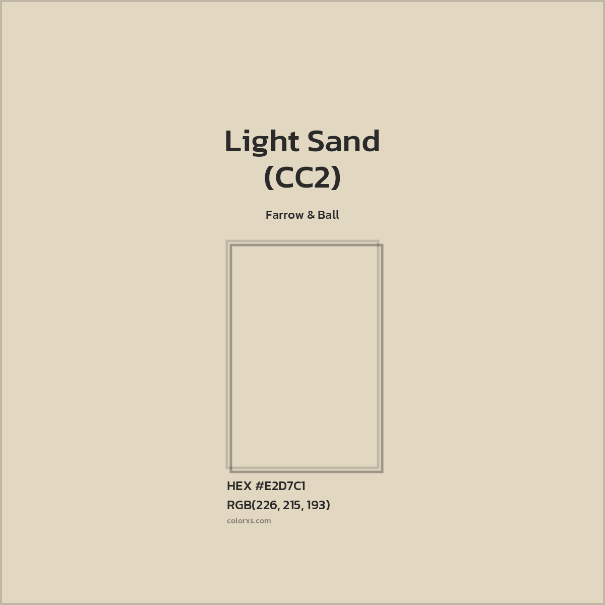 #E2D7C1 Light Sand (CC2) Paint Farrow & Ball - Color codes and meaning | Matching colors and paints