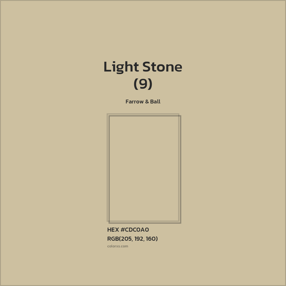 #CDC0A0 Light Stone (9) Paint Farrow & Ball - Color codes and meaning | Matching colors and paints