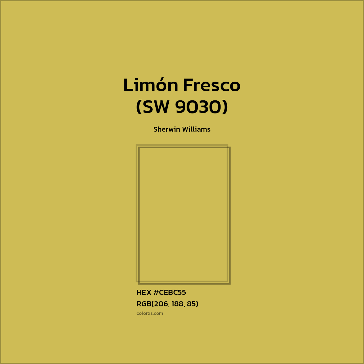 #CEBC55 Limón Fresco (SW 9030) Paint Sherwin Williams - Color codes and meaning | Matching colors and paints