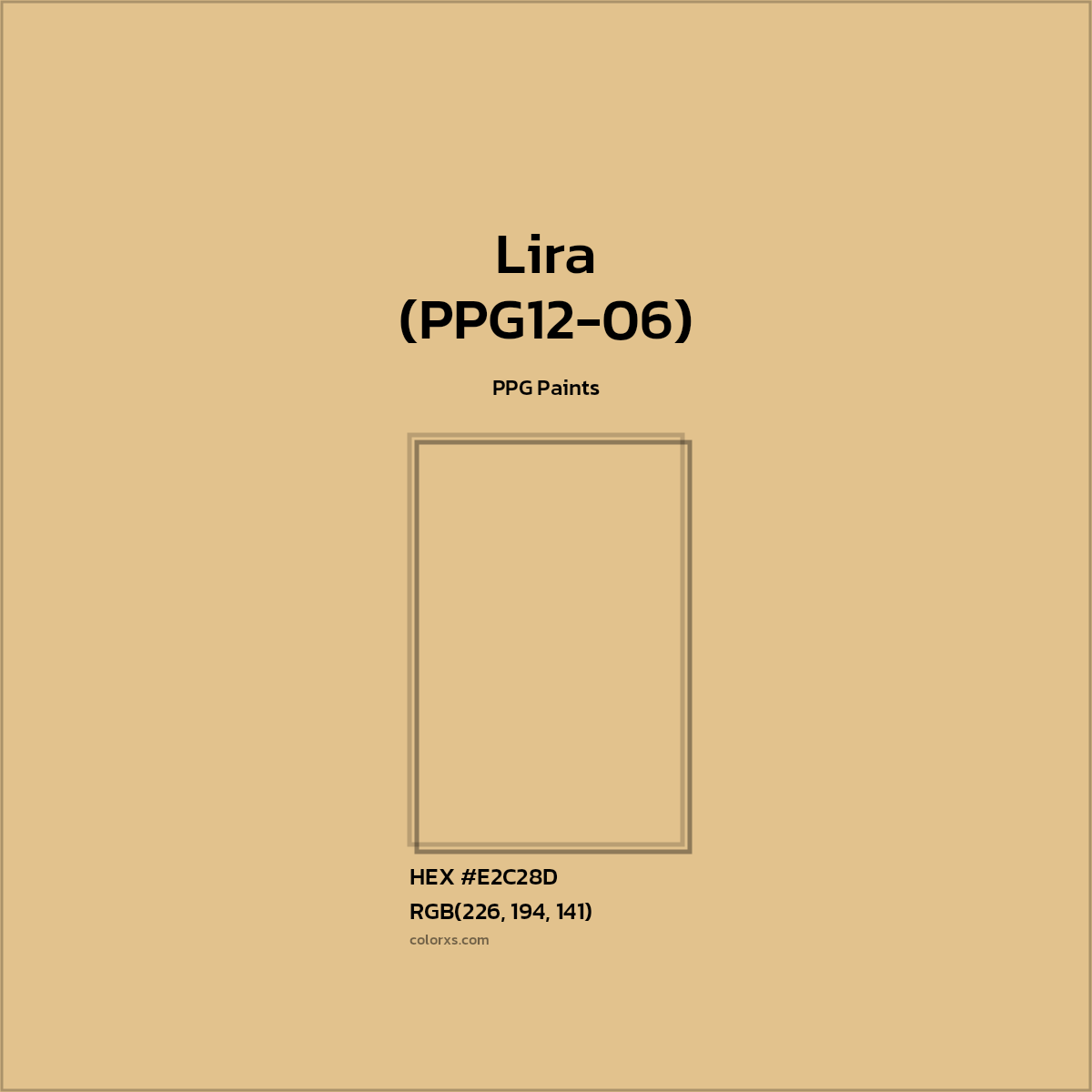 #E2C28D Lira (PPG12-06) Paint PPG Paints - Color codes and meaning | Matching colors and paints