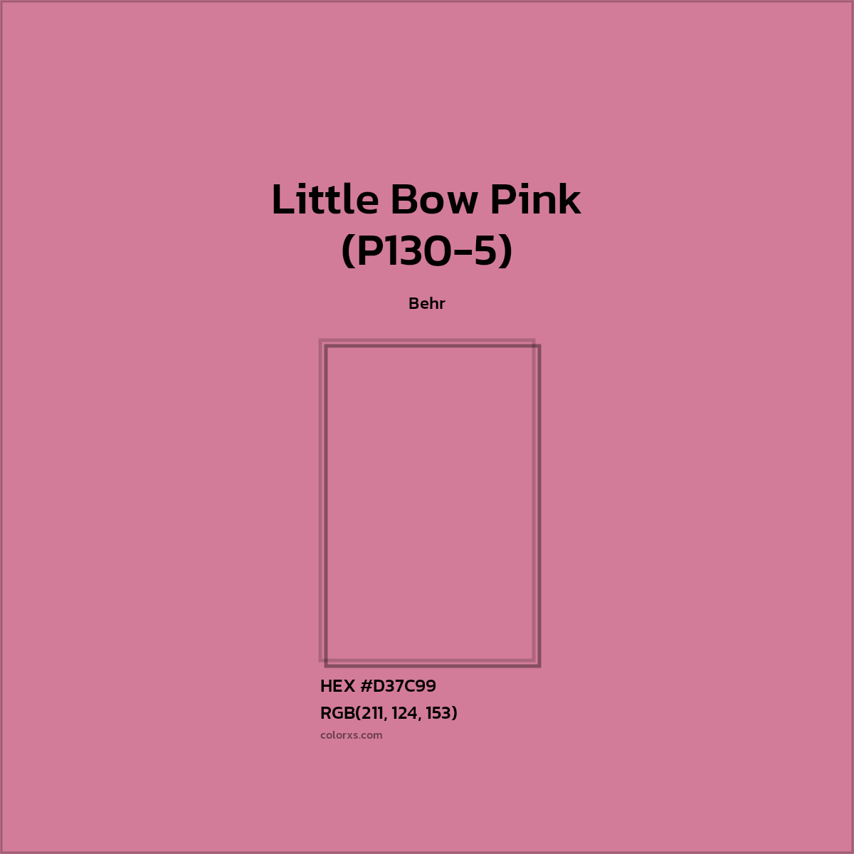 #D37C99 Little Bow Pink (P130-5) Paint Behr - Color codes and meaning | Matching colors and paints
