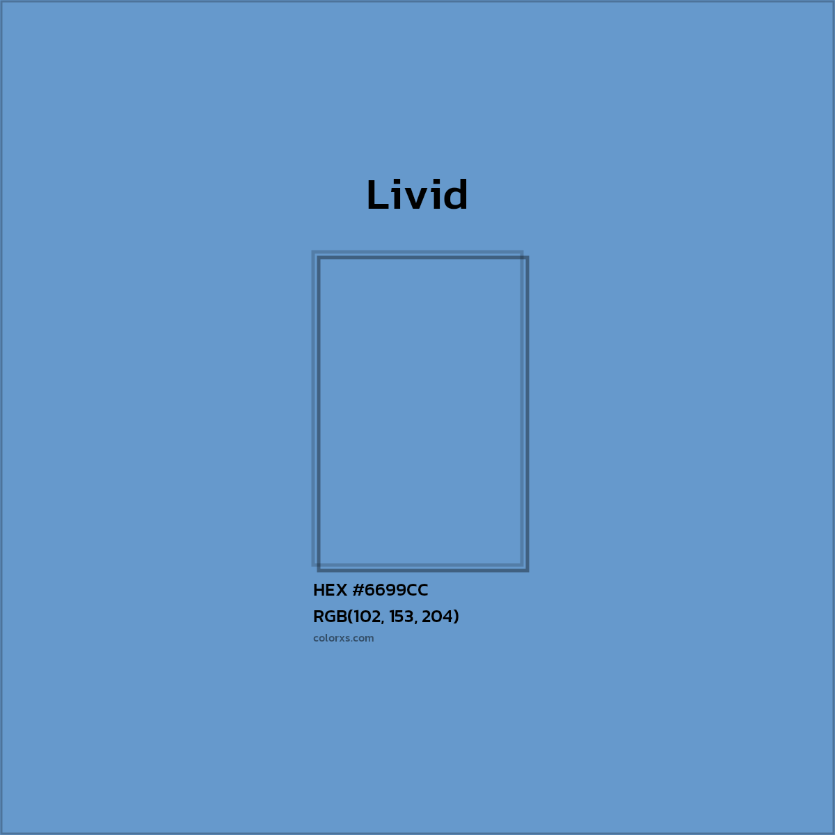#6699CC Livid Color  - Color codes and meaning | Matching colors and paints