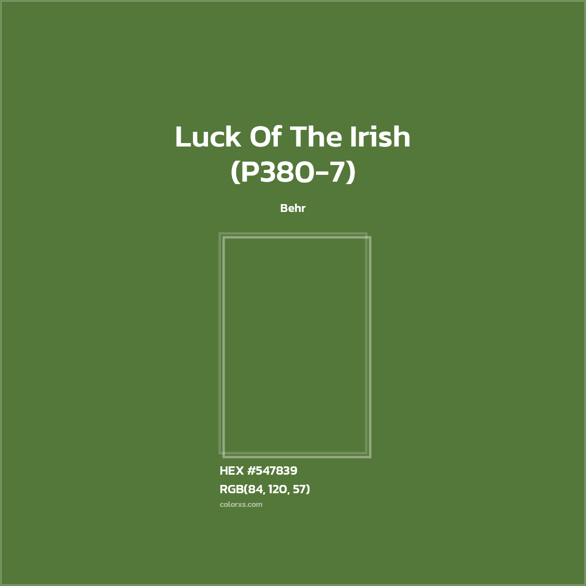 #547839 Luck Of The Irish (P380-7) Paint Behr - Color codes and meaning | Matching colors and paints