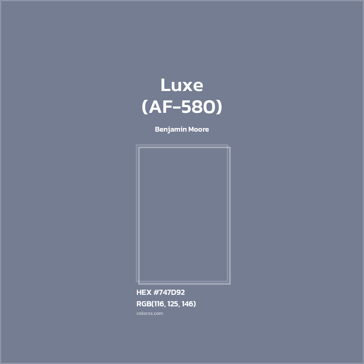 #747D92 Luxe (AF-580) Paint Benjamin Moore - Color codes and meaning | Matching colors and paints