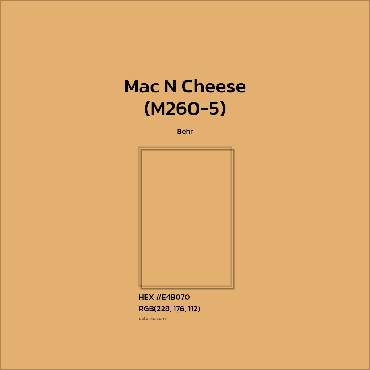 #E4B070 Mac N Cheese (M260-5) Paint Behr - Color codes and meaning | Matching colors and paints