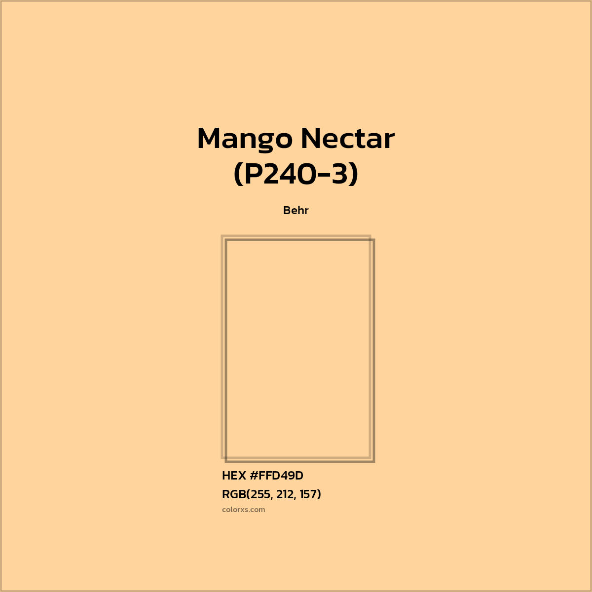 #FFD49D Mango Nectar (P240-3) Paint Behr - Color codes and meaning | Matching colors and paints