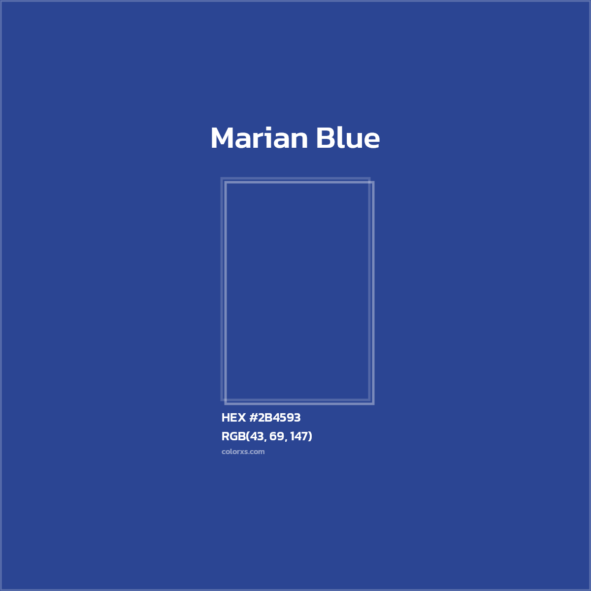 #2B4593 Marian Blue Color  - Color codes and meaning | Matching colors and paints