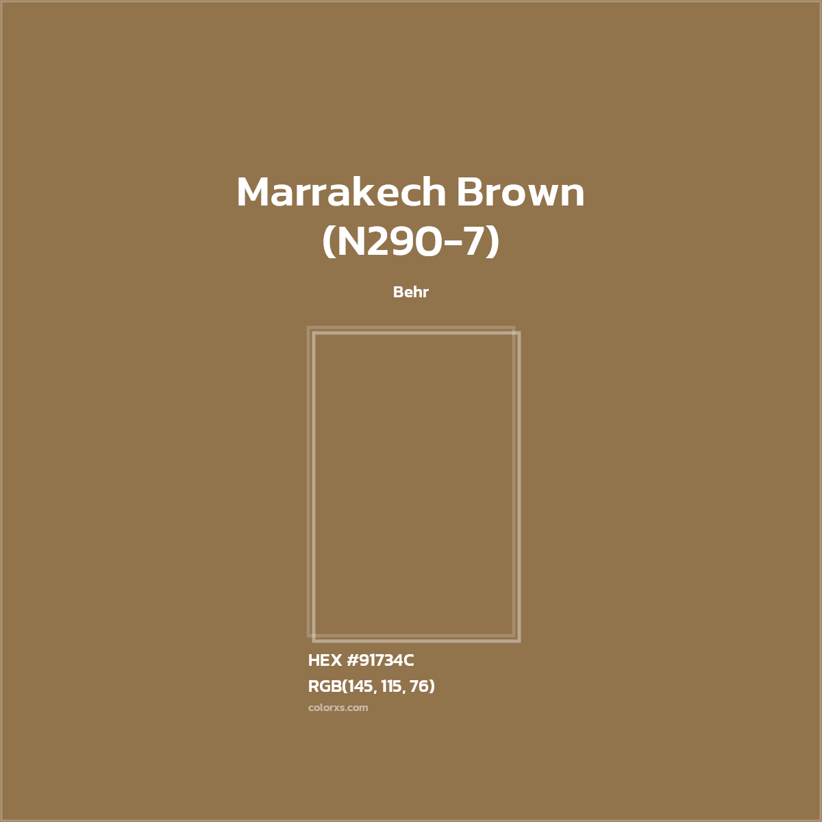 #91734C Marrakech Brown (N290-7) Paint Behr - Color codes and meaning | Matching colors and paints