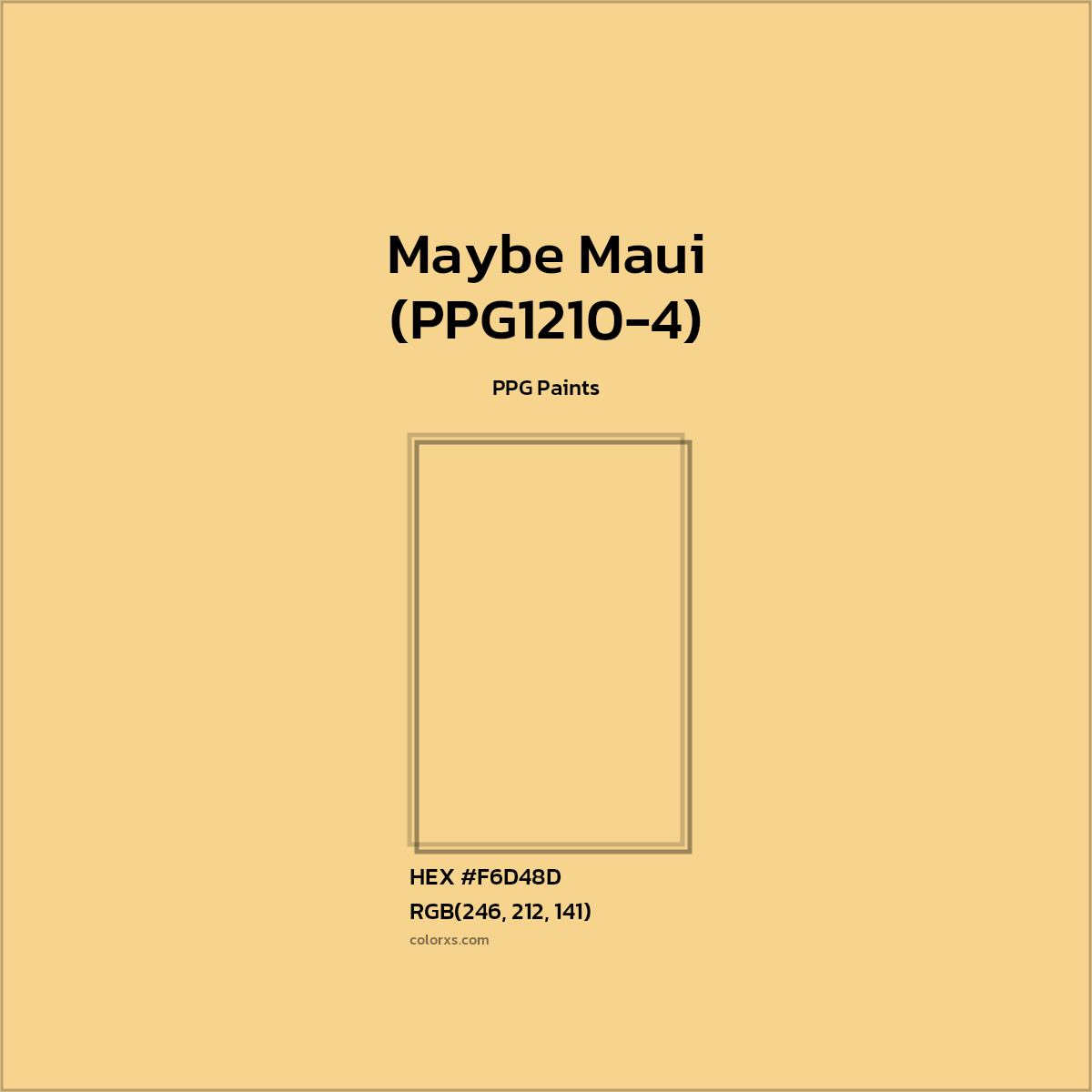 #F6D48D Maybe Maui (PPG1210-4) Paint PPG Paints - Color codes and meaning | Matching colors and paints