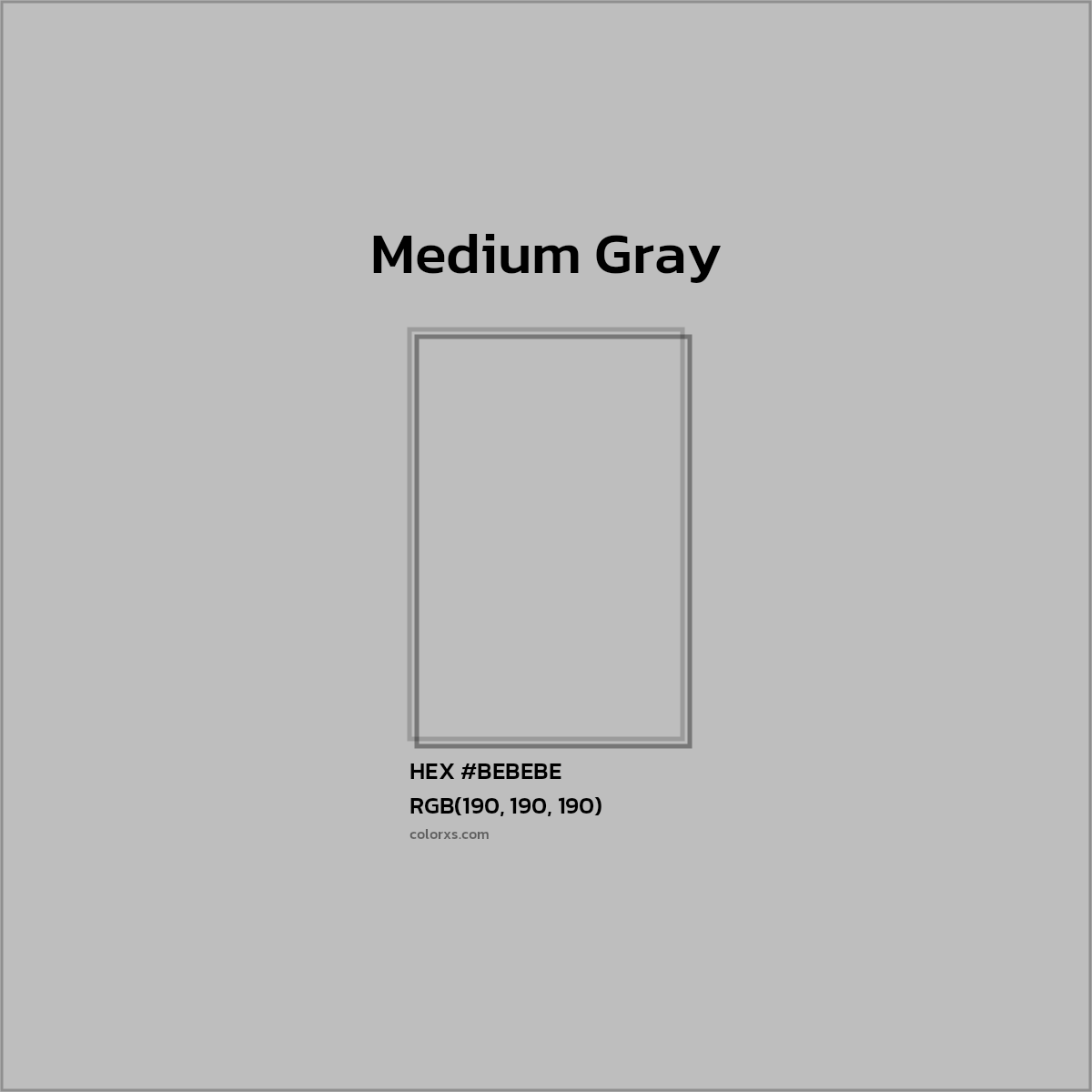 #BEBEBE Medium Gray Color  - Color codes and meaning | Matching colors and paints