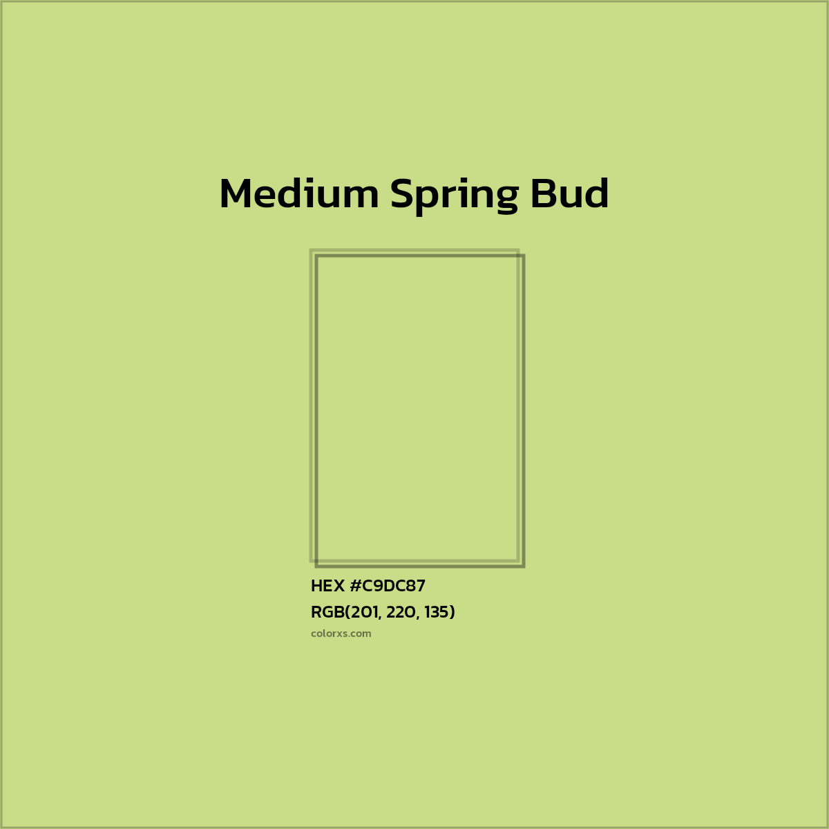 #C9DC87 Medium Spring Bud Color  - Color codes and meaning | Matching colors and paints