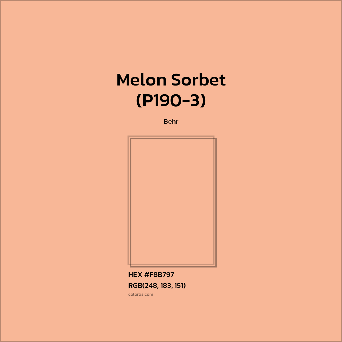 #F8B797 Melon Sorbet (P190-3) Paint Behr - Color codes and meaning | Matching colors and paints