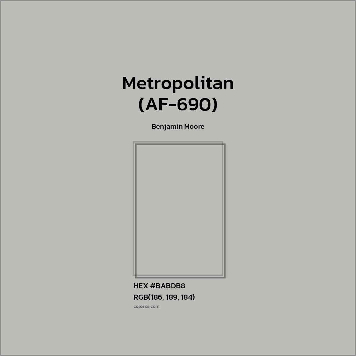 #BABDB8 Metropolitan (AF-690) Paint Benjamin Moore - Color codes and meaning | Matching colors and paints