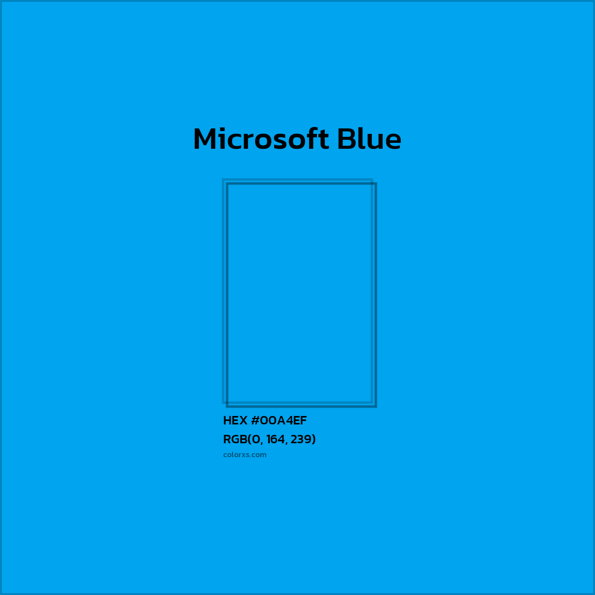 #00A4EF Microsoft Blue Other Brand - Color codes and meaning | Matching colors and paints