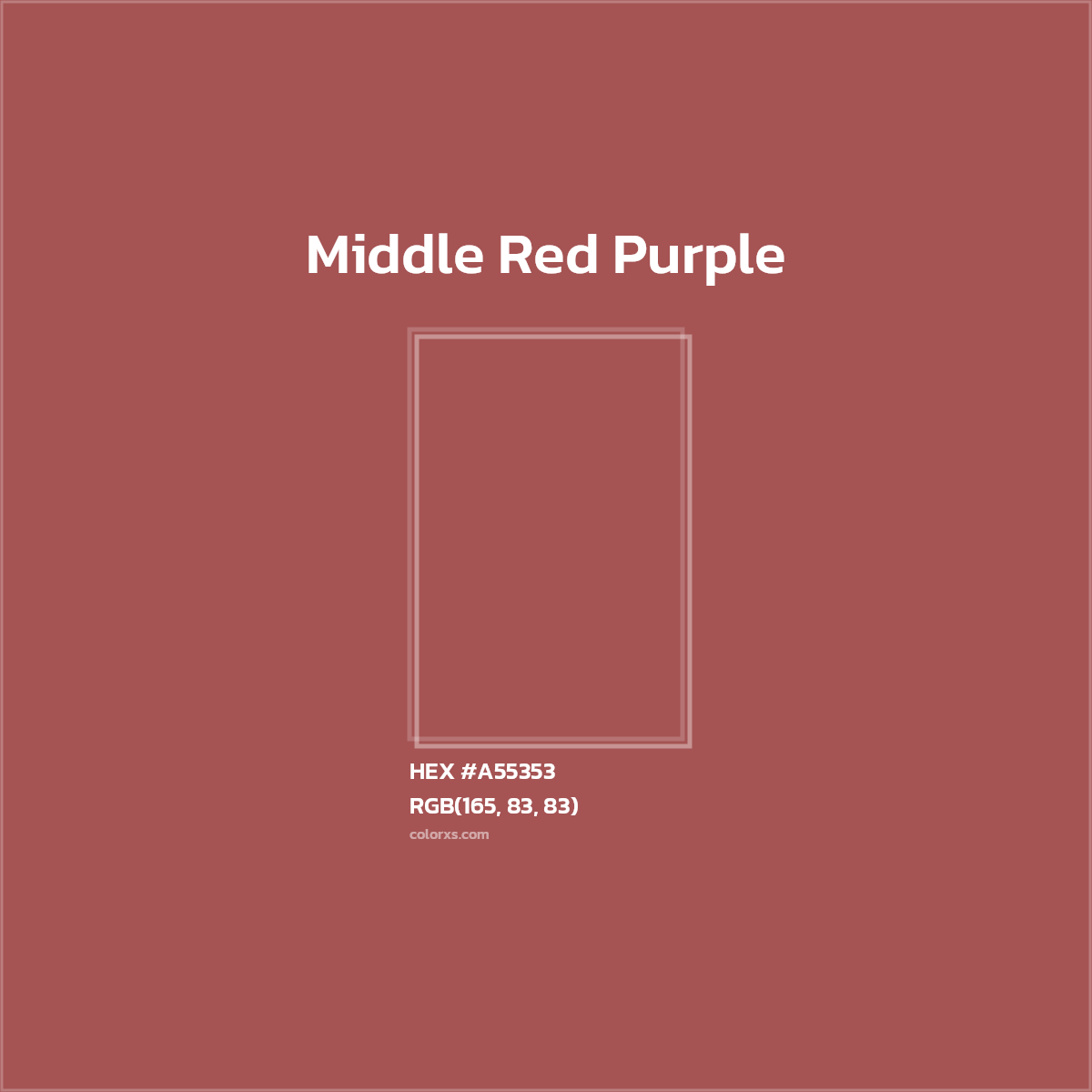 #A55353 Middle Red Purple Color Crayola Crayons - Color codes and meaning | Matching colors and paints