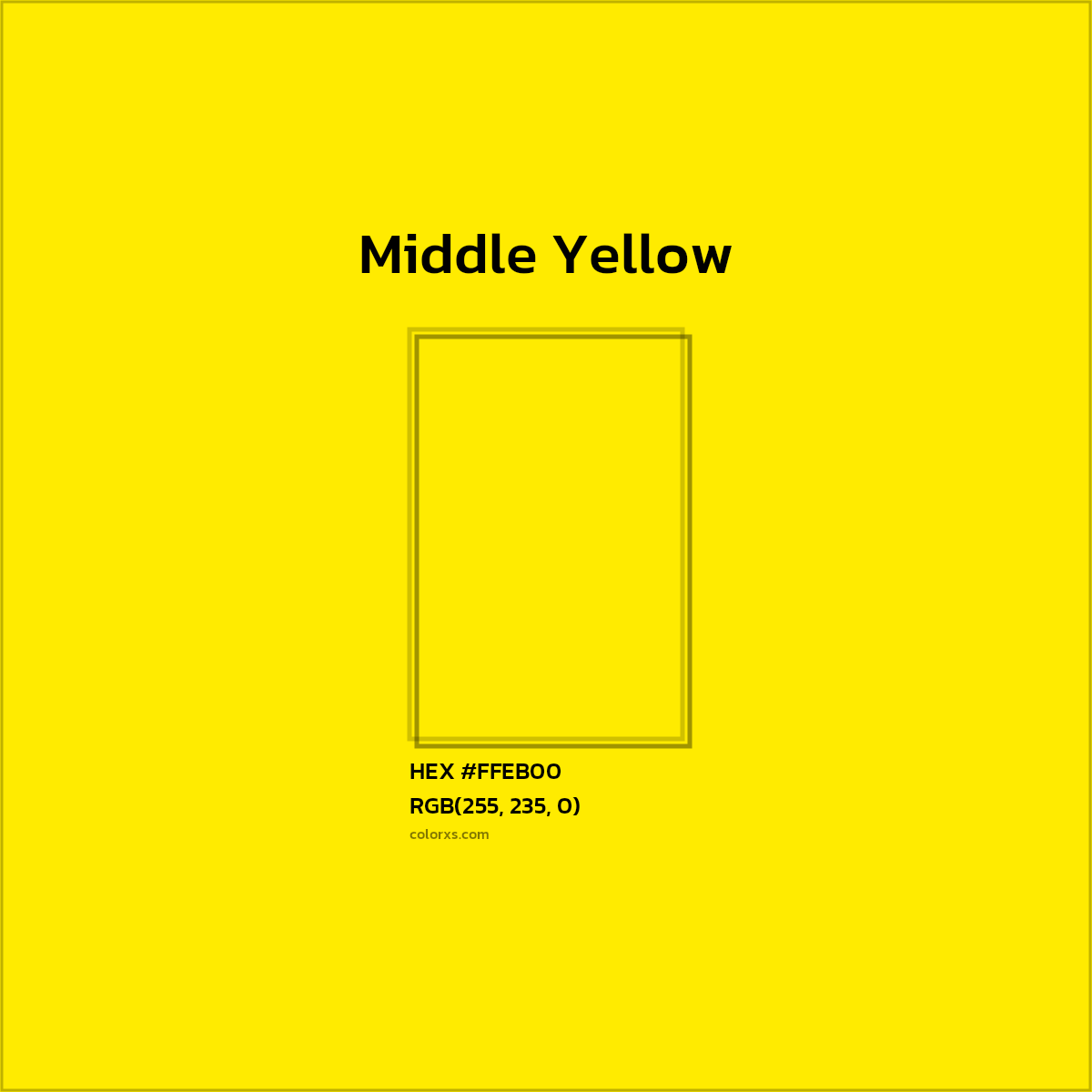 #FFEB00 Middle Yellow Color Crayola Crayons - Color codes and meaning | Matching colors and paints