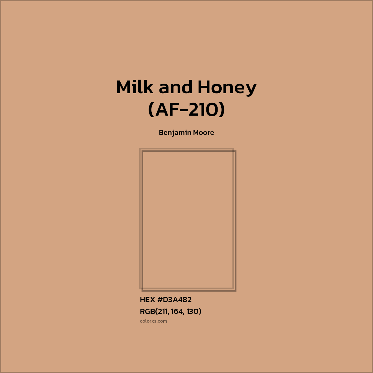 #D3A482 Milk and Honey (AF-210) Paint Benjamin Moore - Color codes and meaning | Matching colors and paints