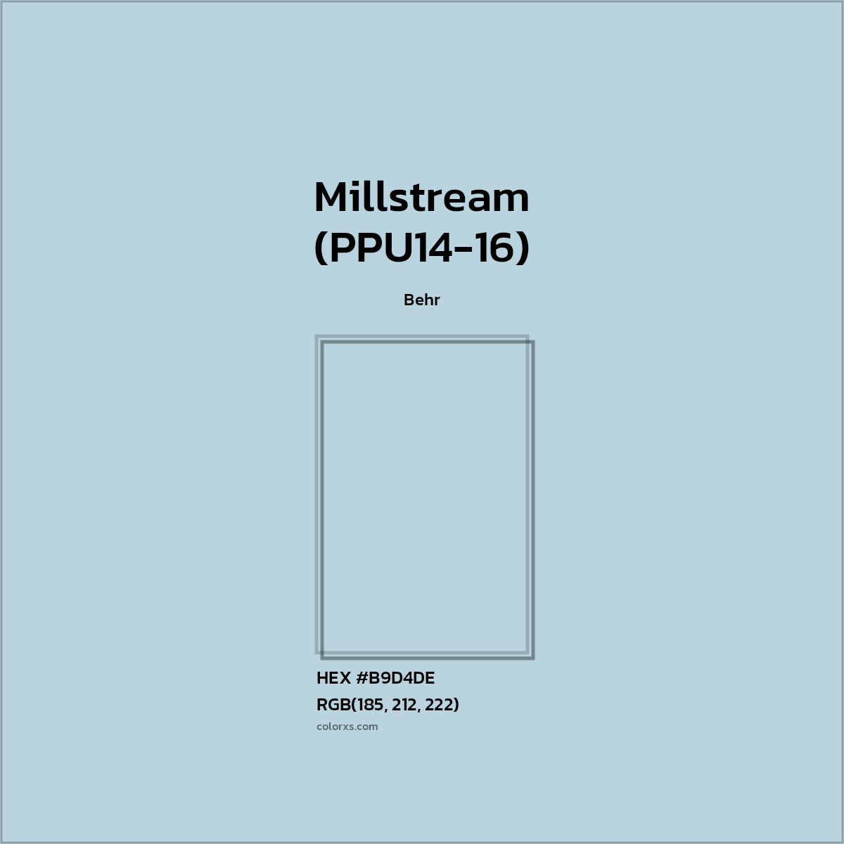 #B9D4DE Millstream (PPU14-16) Paint Behr - Color codes and meaning | Matching colors and paints